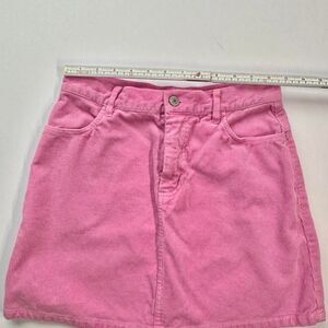 John Galt Brandy Melville Pink Corduroy Mini Skirt One Size Y2K